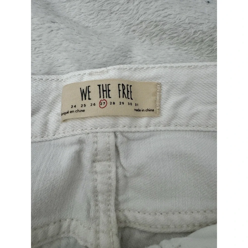 Free People Women's White Denim Loving Good Vibrations Cut Off Shorts Size 27 - Picture 11 of 12